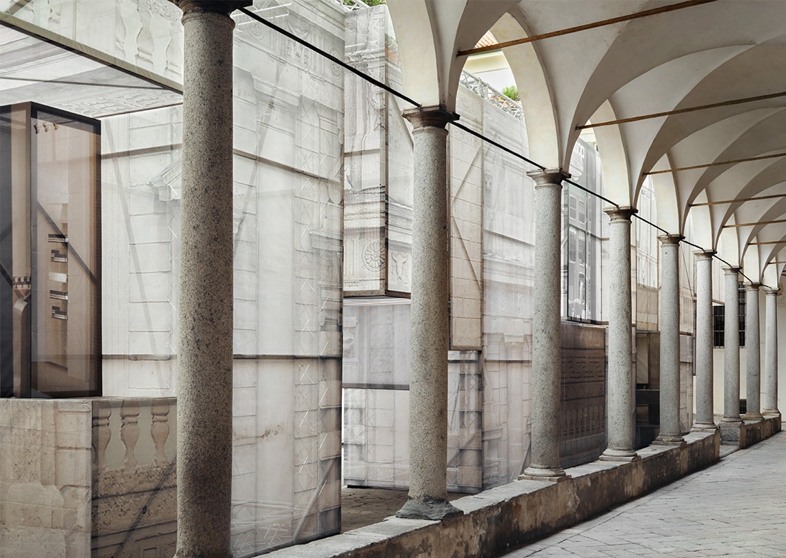 Hallway with arches and columns