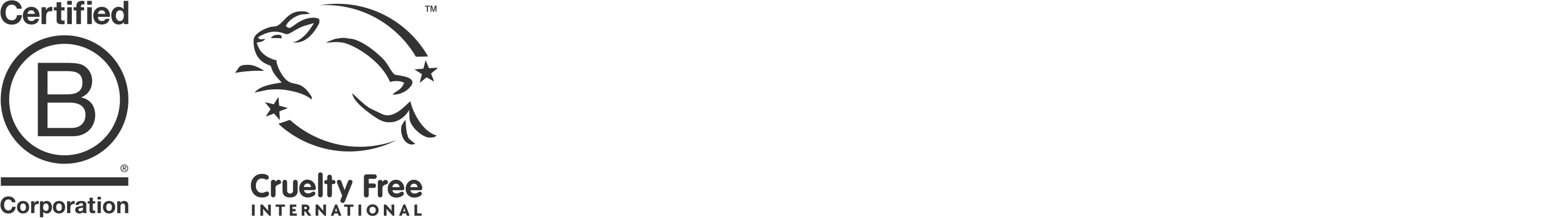 Nous détenons les certifications : B Corp™ ; Leaping Bunny
